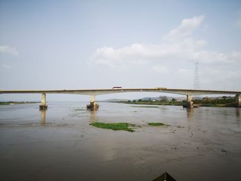 Bridge over river against sky