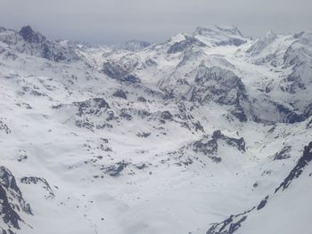 Scenic view of snowcapped mountains