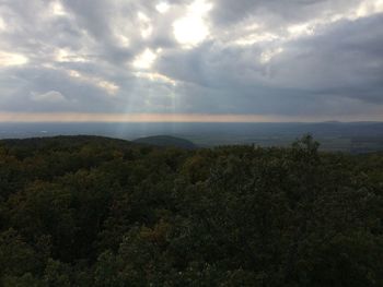 Scenic view of landscape against cloudy sky