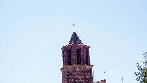 Low angle view of building against clear sky