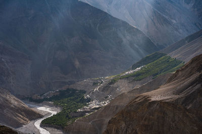 Aerial view of mountain range