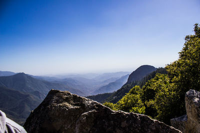 Scenic view of mountains against clear sky