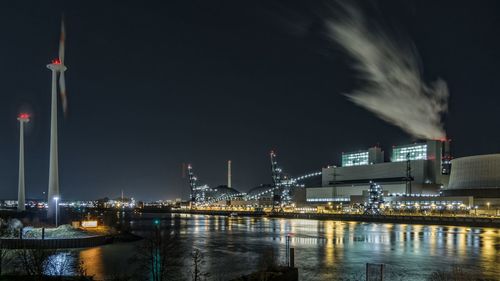 Illuminated city at night