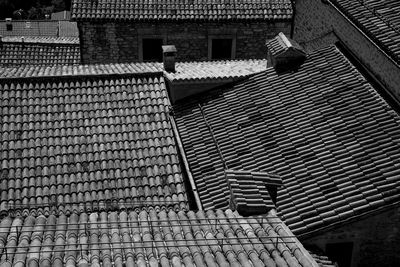 Low angle view of roof and building