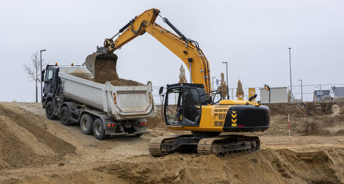 Construction site and foundation of building