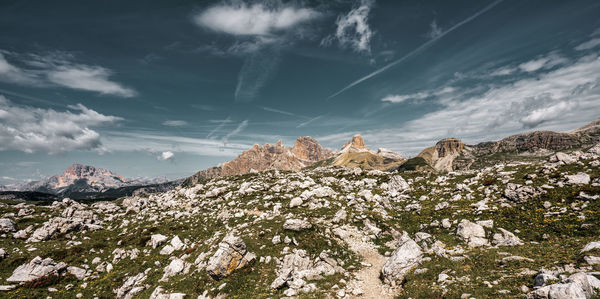 Rocks in the dolomites mountains, italy.