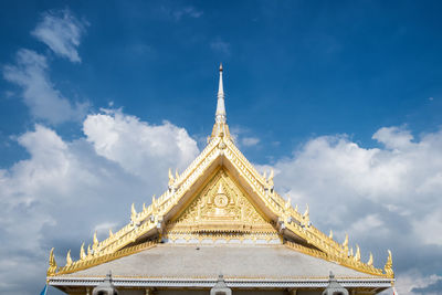 Low angle view of temple against sky