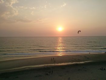 Scenic view of sea during sunset