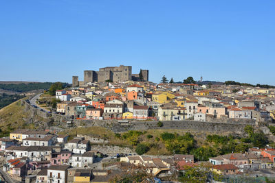 Panoramic view of melfi, medieval village in basilicata region, italy.