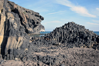 Rock formations against sky