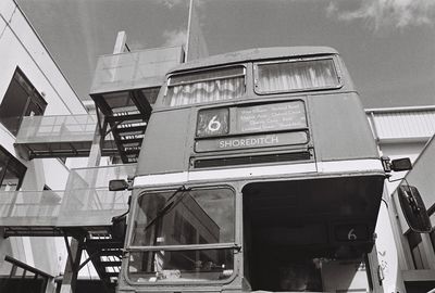 Low angle view of truck against sky