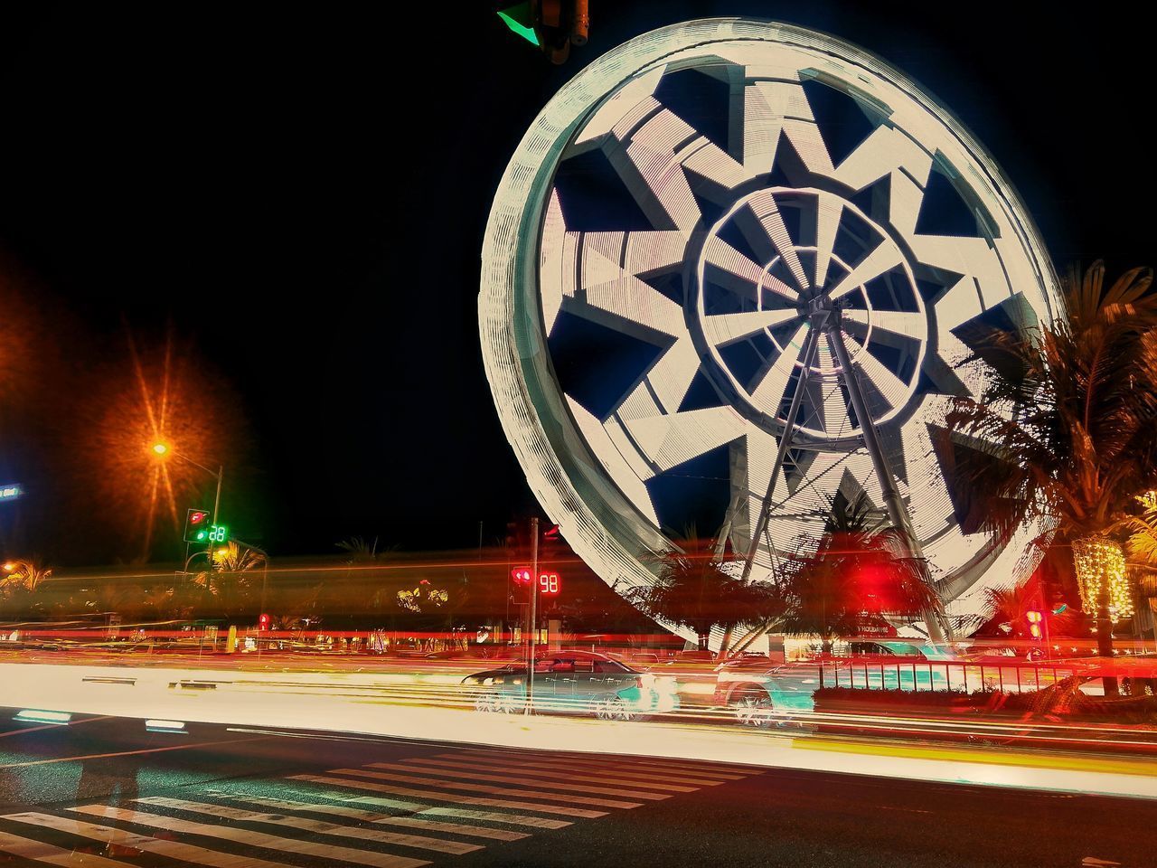 LIGHT TRAILS AT NIGHT