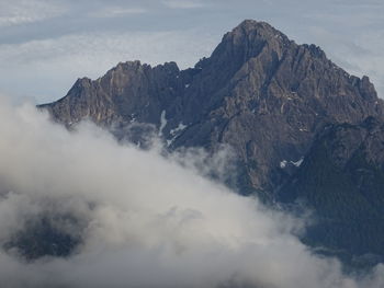 Scenic view of mountain range against sky