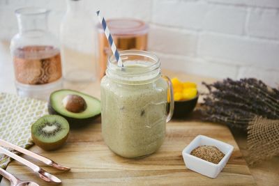 Close-up of food on table