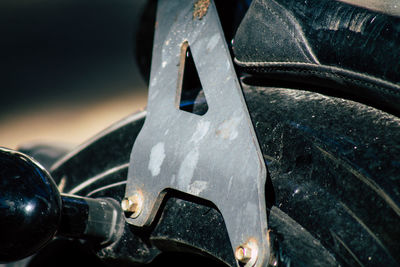 Close-up of motorcycle part