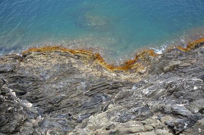 Close-up high angle view of sea