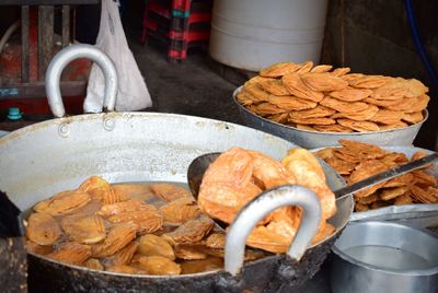 Close-up of food at market stall