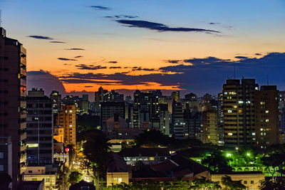 Belo horizonte city lights at sunset