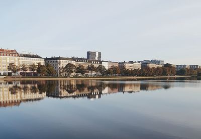 Reflection of buildings in water