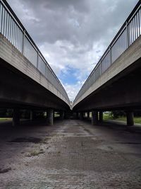 Low angle view of bridge against sky