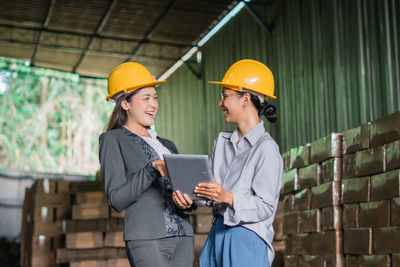 Portrait of engineer using digital tablet