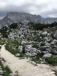 Scenic view of rocky mountains against sky