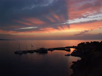 Scenic view of sea at sunset