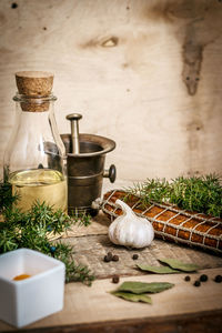 Close-up of food on table