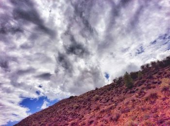 Scenic view of landscape against cloudy sky