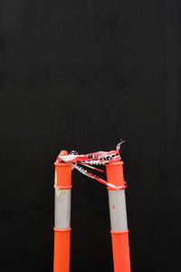 Close-up of red light against black background