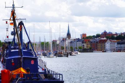 Boats in harbor