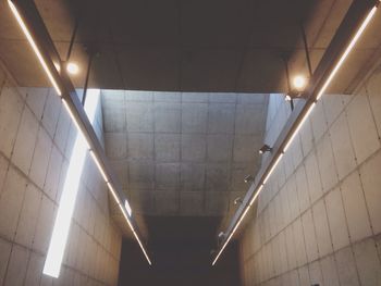 Low angle view of illuminated building at night