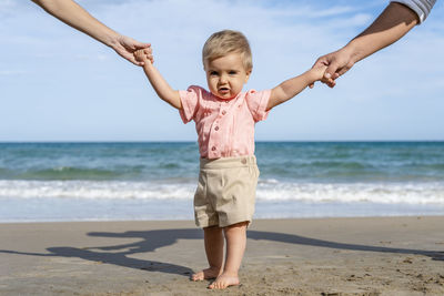 Full length of child on beach