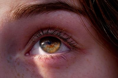 Cropped eye of young woman