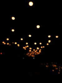 Defocused image of illuminated lights at night