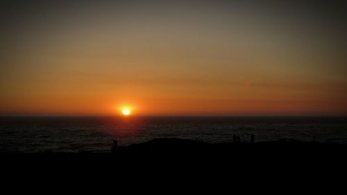 Dramatic sky over sea during sunset