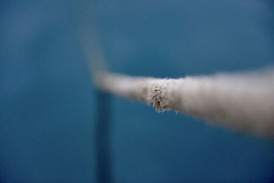 Close-up of smoke emitting from blue sky