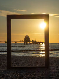 Scenic view of sea during sunset