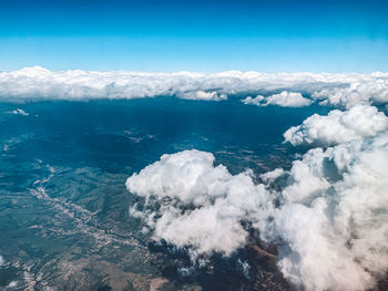 Aerial view of sea against sky