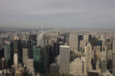 High angle view of cityscape against sky