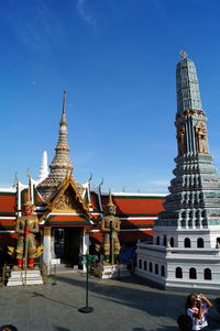 Low angle view of temple against sky