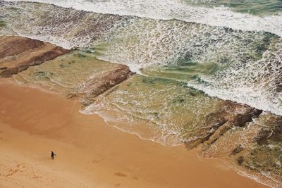 High angle view of beach