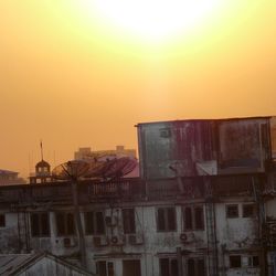 Buildings at sunset