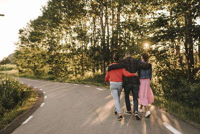 Friends walking together