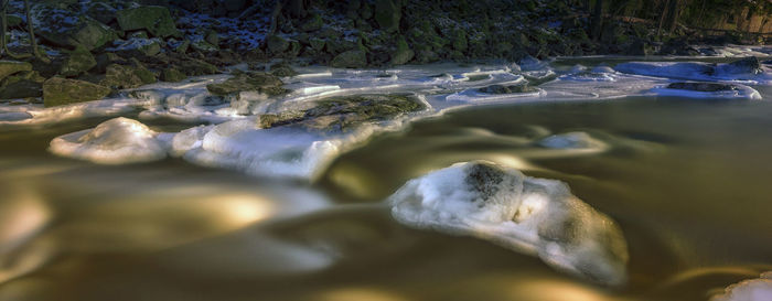 Close-up of frozen water