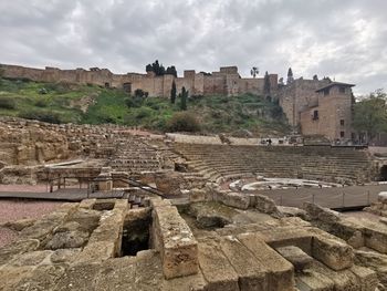 Old ruin building against cloudy sky