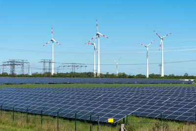 Renewable energy generation and power transmission lines seen in germany