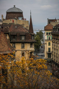 View of old buildings in city