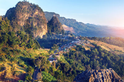 Scenic view of mountains against sky