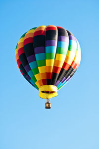 Low angle view of hot air balloons